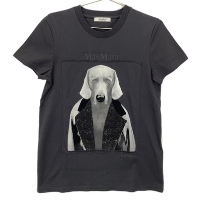 マックスマーラ 19460323 6 50 ブラック MM DOG Tシャツ S