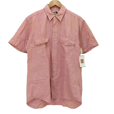 90S 日本製 茶タグ復刻 ヒッコリーストライプ S/S ワーク シャツ【1143256055499】