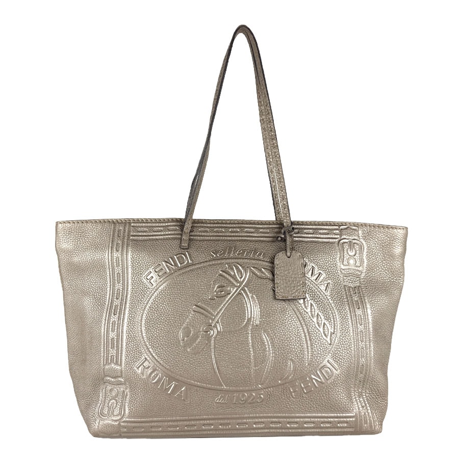 フェンディ FENDI ショルダーバッグ セレリア レザー ライトゴールド レディース【中古】 z8766