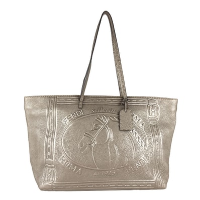 フェンディ FENDI ショルダーバッグ セレリア レザー ライトゴールド レディース【中古】 z8766