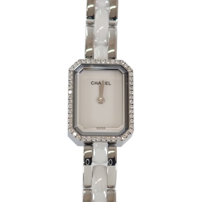 シャネル CHANEL プルミエール トリプルブレス H3059 腕時計 ステンレススチール セラミック ダイヤモンド クオーツ ホワイト文字盤 レディース【中古】【Aランク】