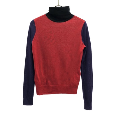 ARMANI EXCHANGE アルマーニ エクスチェンジ ウールブレンド 長袖 タートルネック セーター XS レッド×パープル ニット