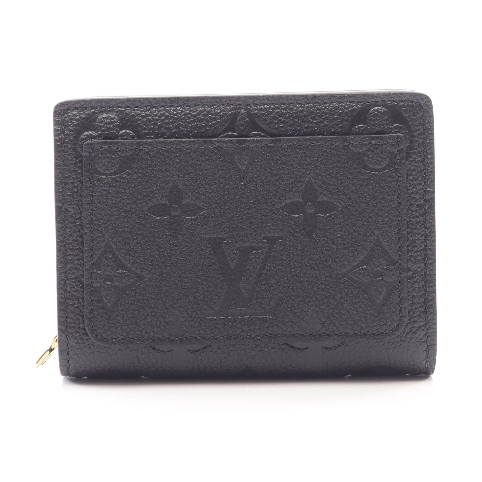 ルイ・ヴィトン LOUIS VUITTON ポルトフォイユ クレア モノグラムアンプラント ノワール 二つ折り財布 財布 レザー モノグラム・アンプラント ノワール レディース ブラック系 M29202 【中古】