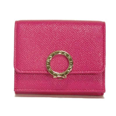 BVLGARI ブルガリ クリップ コンパクト ウォレット フューシャ ボルドー バイカラー 札入れ カードケース コインケース 小銭入れ RFID ICチップ 未使用 BB ロゴ リング トゥルーリートルマリンフクシア 三つ折り財布 293177
