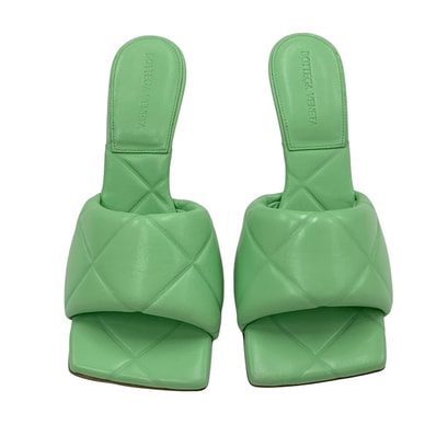 ボッテガヴェネタ BOTTEGAVENETA リド サンダル 靴 シューズ レザー ライトグリーン ミュール イントレチャート