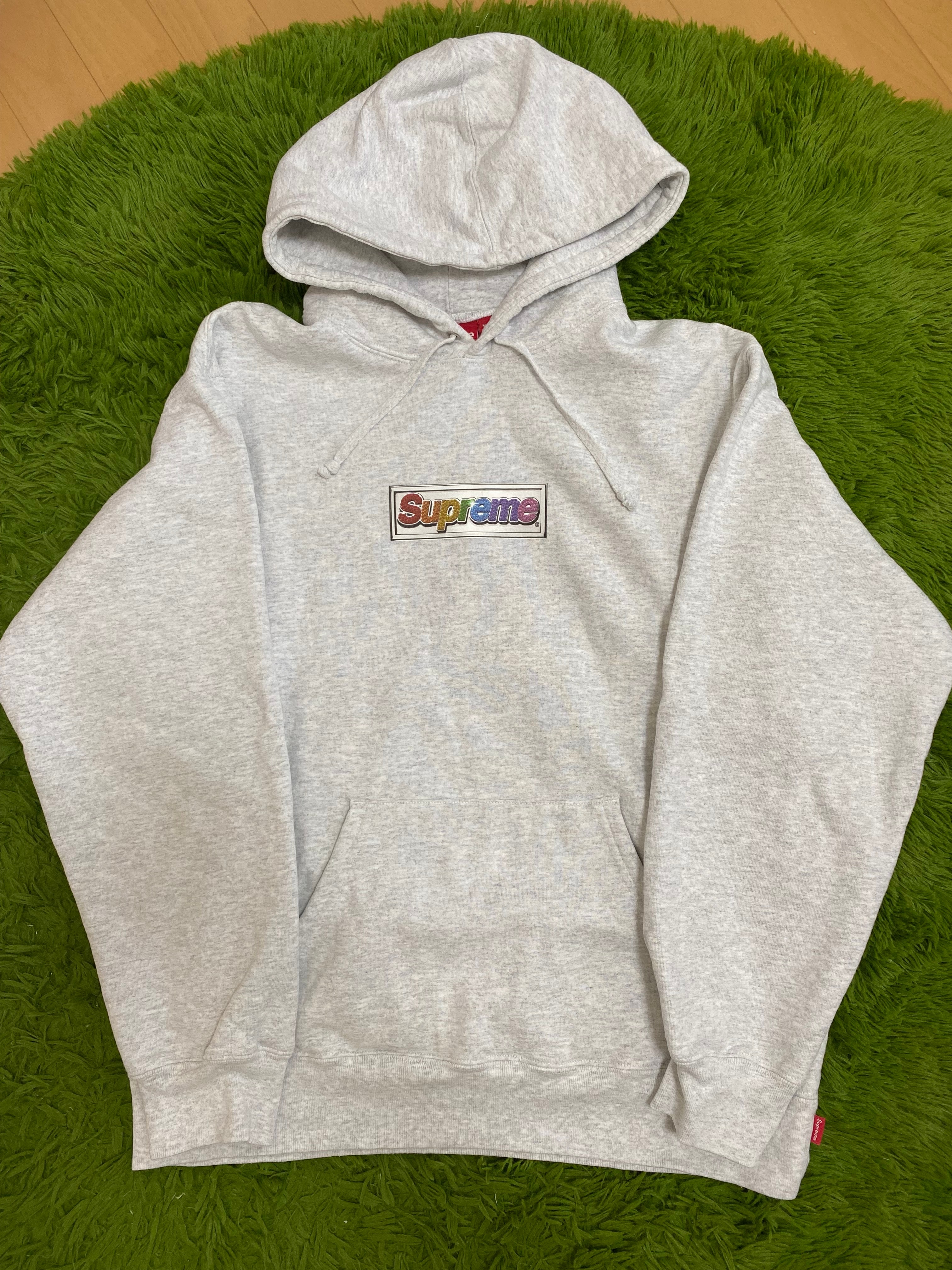 Supreme Bling Box Logo Hooded Sweatshirt "Ash Grey"