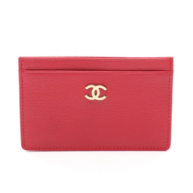 シャネル CHANEL ココマーク カードケース アクセサリー レザー レディース レッド系 【中古】
