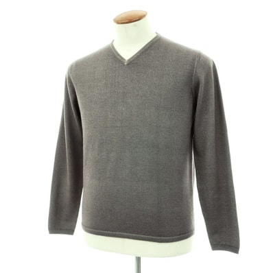 【中古】クルチアーニ CRUCIANI ウール Vネック プルオーバーニット グレー【サイズ46】【メンズ】