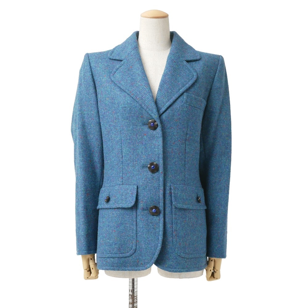 ■美品■Yves Saint Laurent rive gauche イヴサンローランリヴゴーシュ ヴィンテージ テーラードジャケット サイズ40 ツイード ブレザー シングルジャケット ブランド古着【中古】20260907/RB0889
