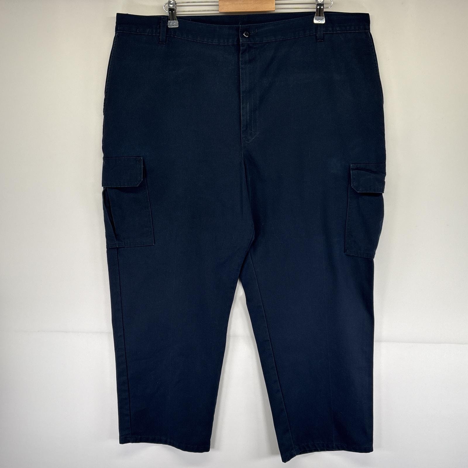 古着 ディッキーズ Dickies ワークパンツ カーゴパンツ ワンポイントロゴ ジップ 長ズボン チノパン 作業着 ネイビー メンズ