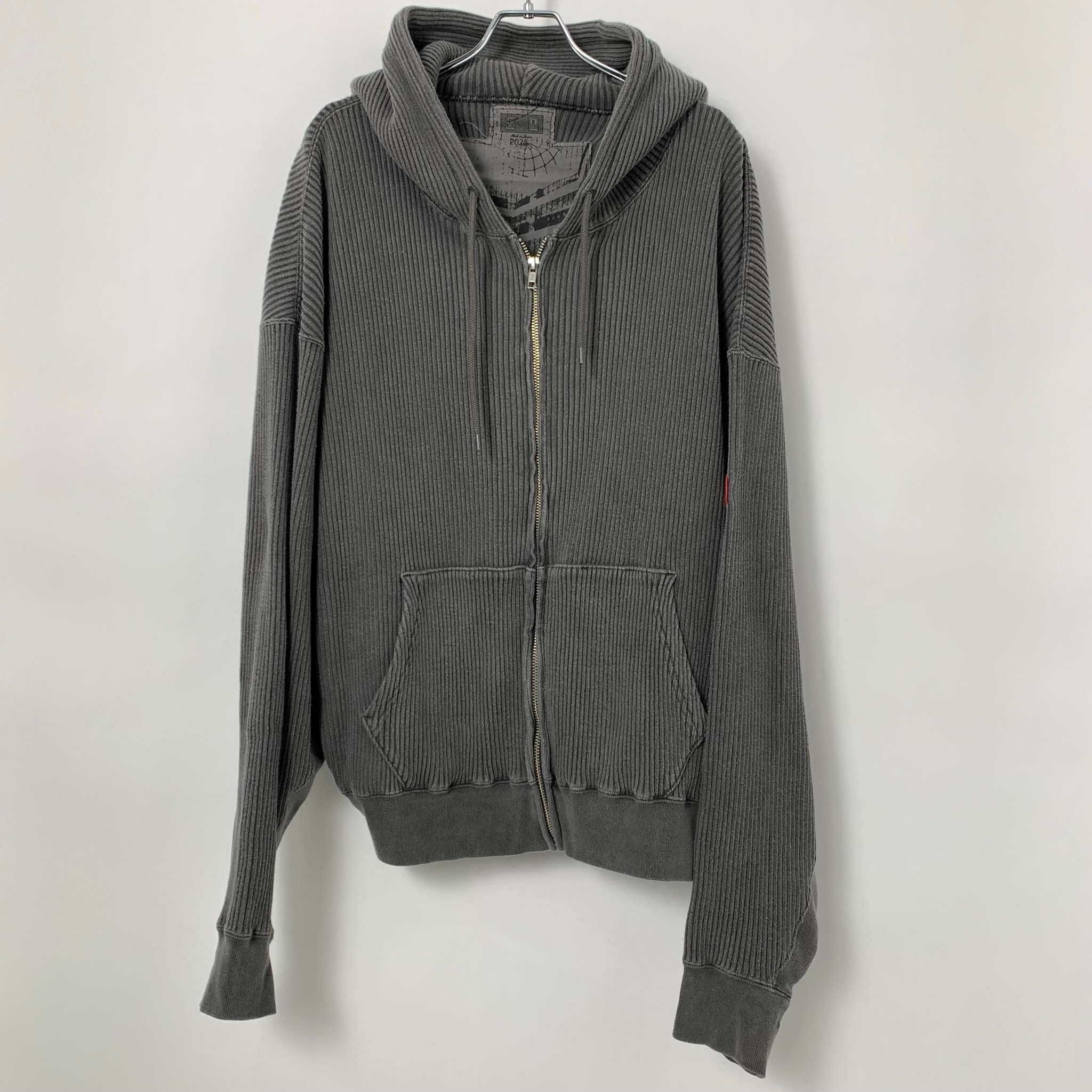 C.E. Overdye Wide Rib Cct Zip Hoody "Charcoal"