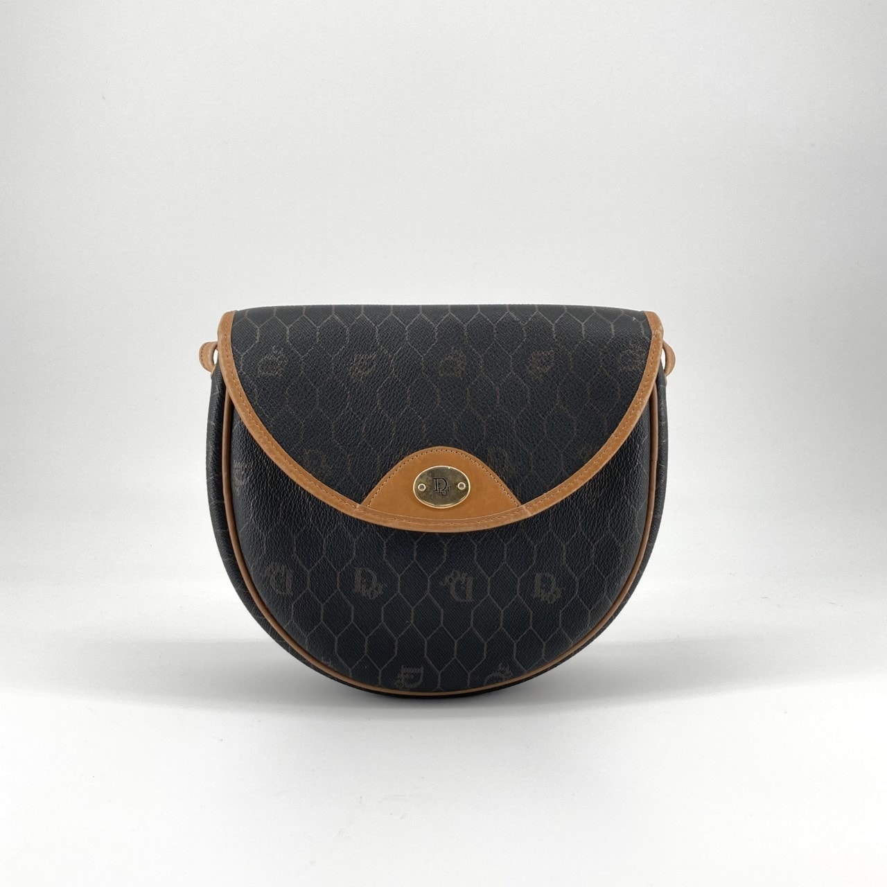 Christian Dior(クリスチャンディオール) ハニカム サコッシュ コーティングキャンバス ショルダーバッグ ブラック