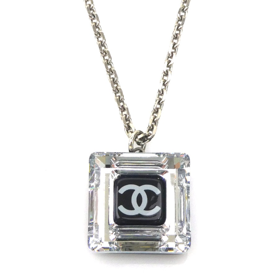 シャネル CHANEL ネックレス ココマーク レジン/メタル ブラック/シルバー レディース【中古】 e62217g