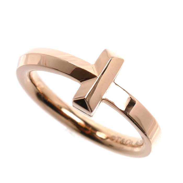 TIFFANY&Co. ティファニー K18PG ピンクゴールド Tワン リング・指輪 67797272 6号 3.6g レディース【中古】【美品】