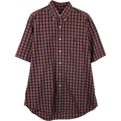 古着 ラルフローレン Ralph Lauren BLAKE 半袖 ボタンダウン チェックシャツ メンズM相当/eaa643950