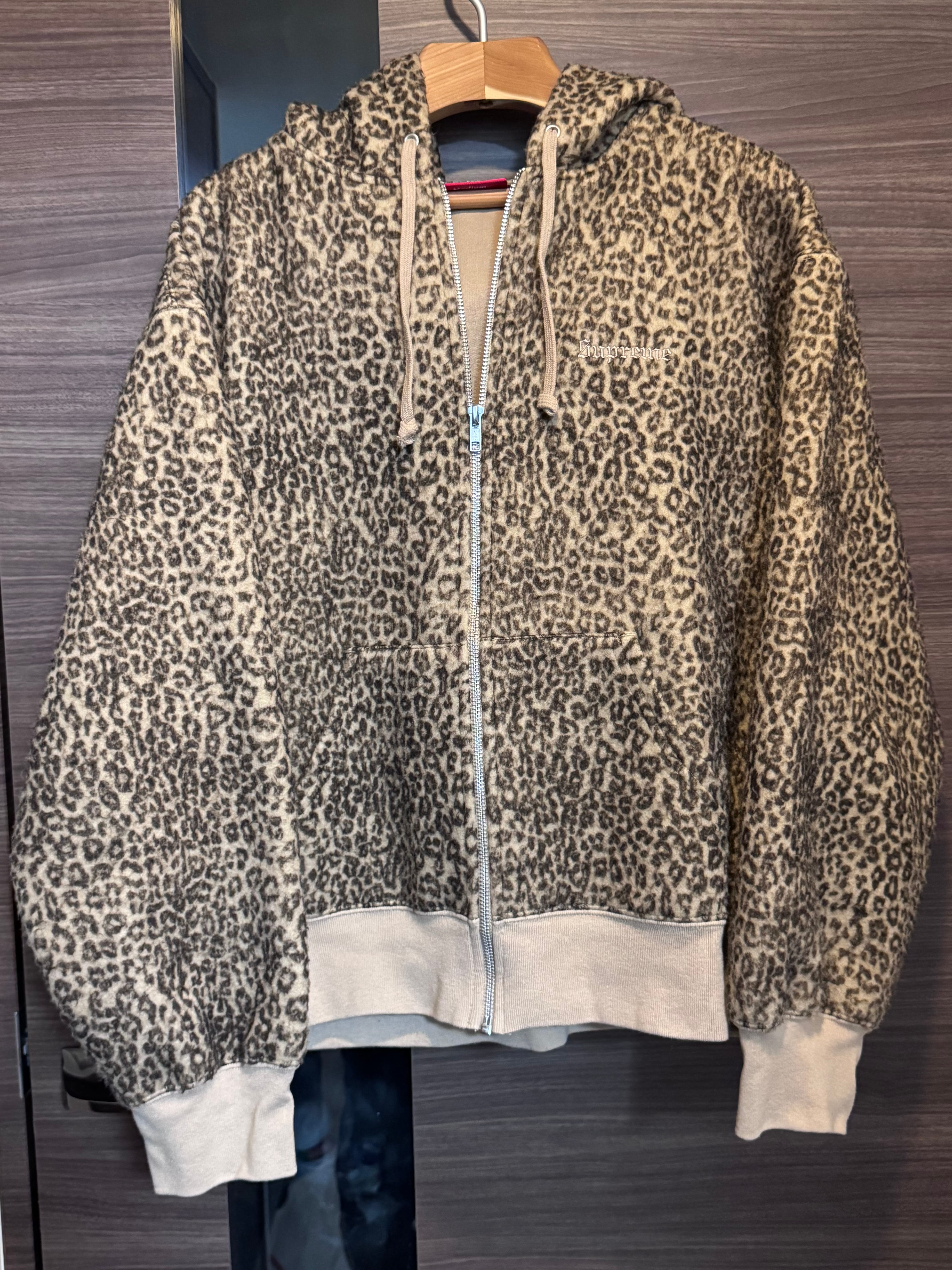 Supreme Pilled Zip Up Hooded Sweatshirt "Cheetah"