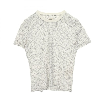 エルメス HERMES BOLDUC AU CARRE ボルデュック チェック 半袖Tシャツ 衣料品 トップス コットン ホワイト レディース ホワイト系 【中古】