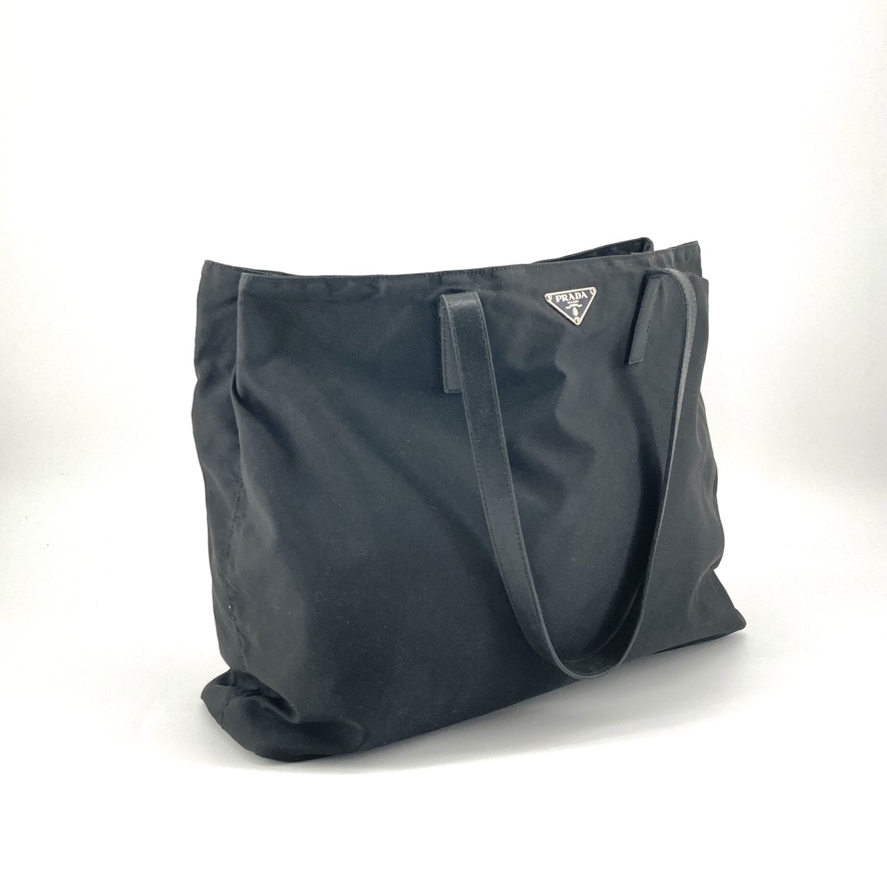 レディース PRADA プラダ テスートナイロン トートバッグ 黒 三角ロゴ 