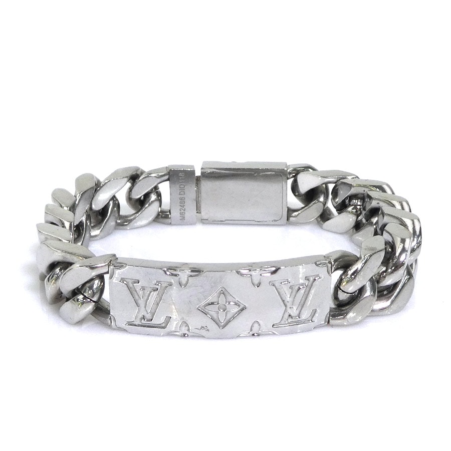 ルイ ヴィトン LOUIS VUITTON ブレスレット ブラスレ LVシグネチャー メタル シルバー メンズ M62486【中古】 h32154