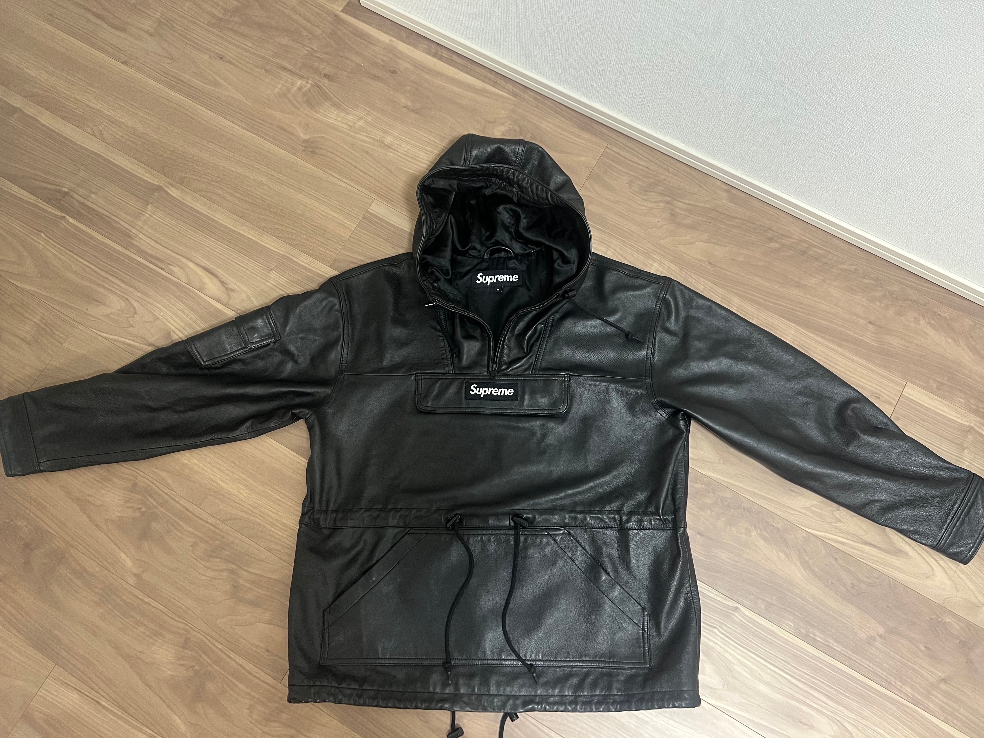 18AW Supreme Leather Anorak 
