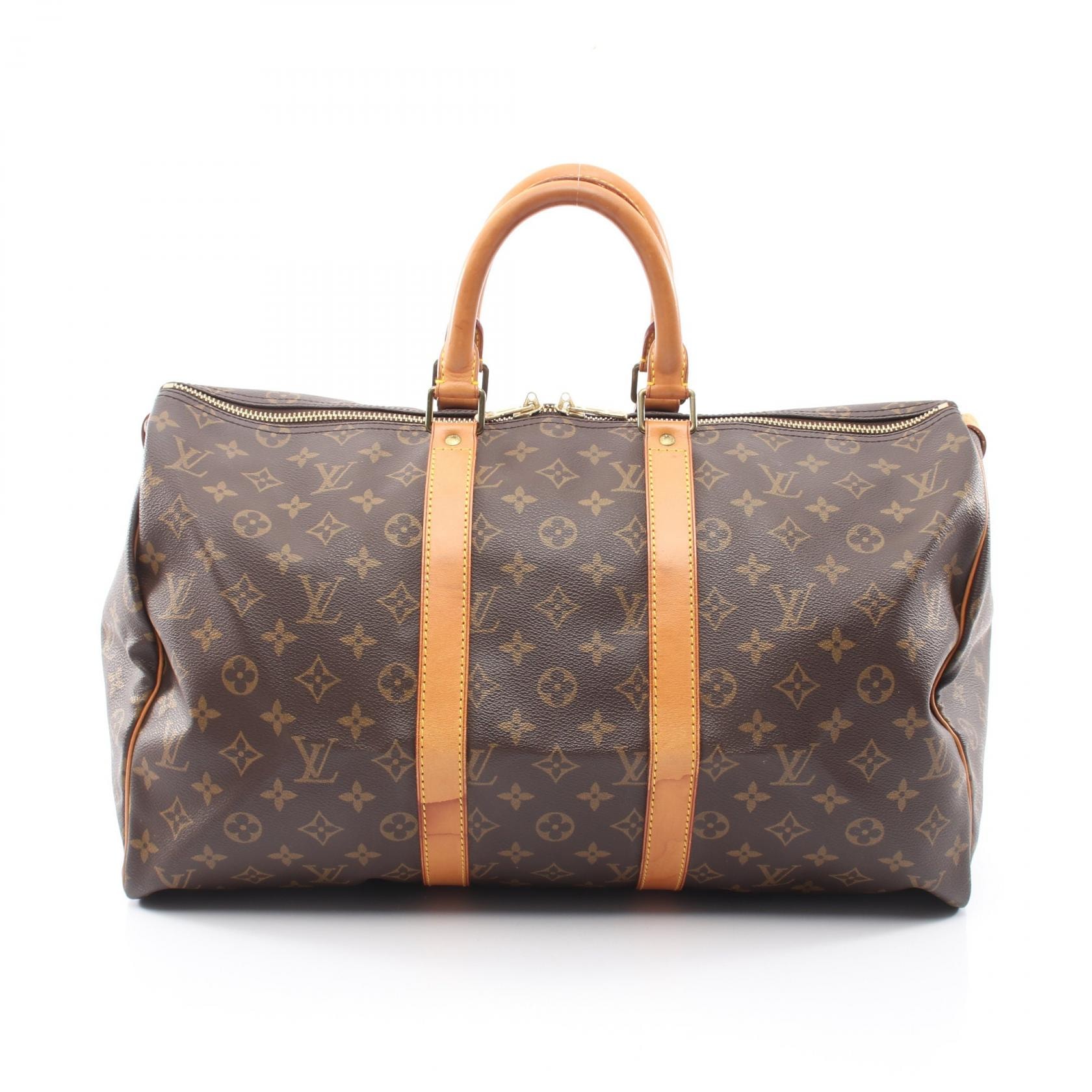 ルイ・ヴィトン LOUIS VUITTON キーポル45 モノグラム ボストンバッグ バッグ PVCコーティングキャンバス レザー モノグラム メンズ レディース ブラウン系 M41428 【中古】