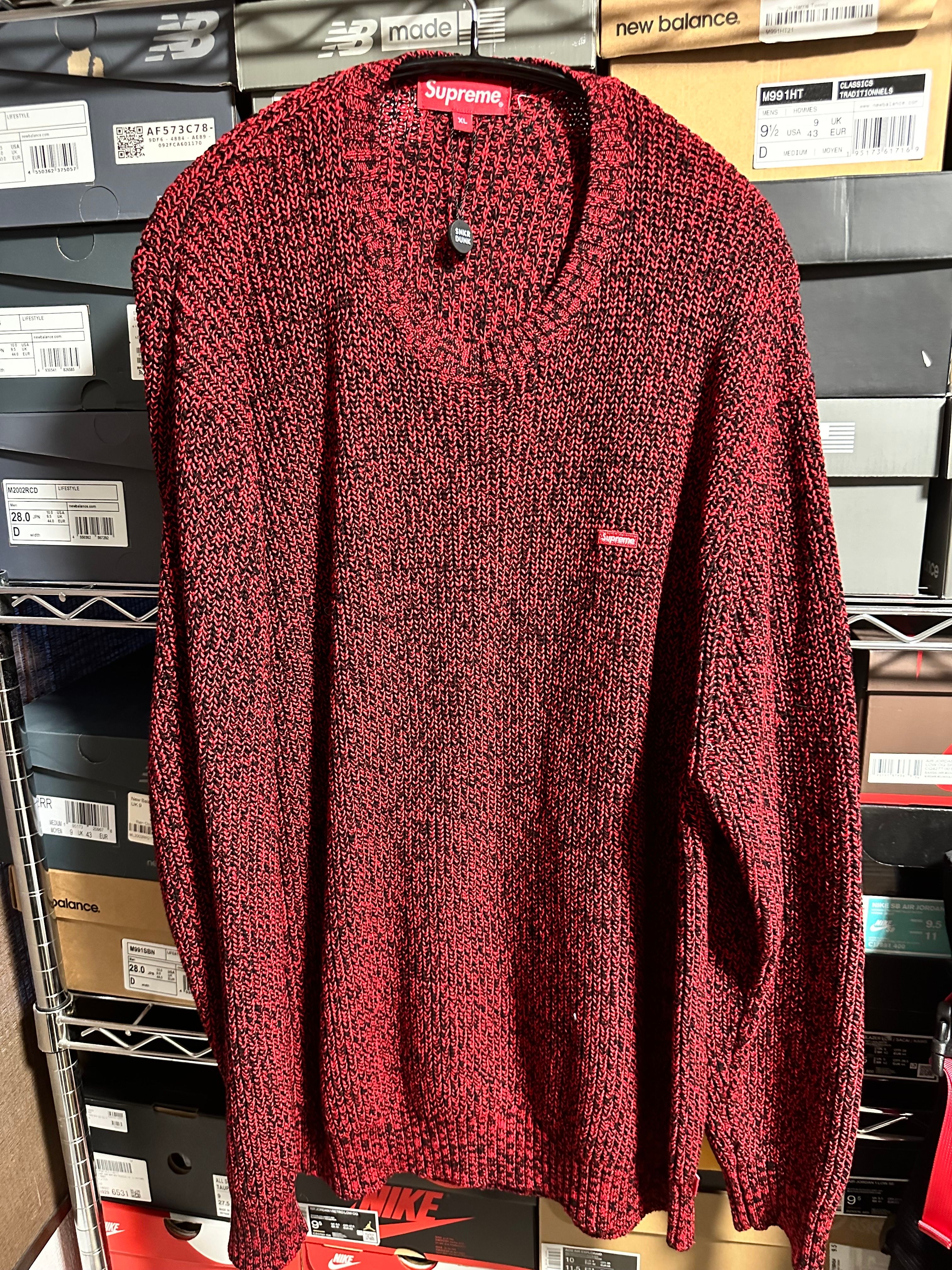 Supreme Melange Rib Knit Sweater "Red"