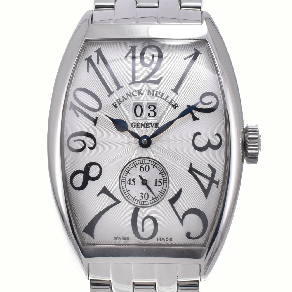 値下 フランクミュラー FRANCK MULLER 6850 S6 GG トノウ カーベックス グランギシェ デイト メンズ 良品 腕時計 I#147639