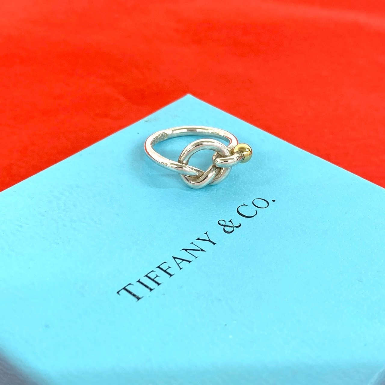 TIFFANY&Co. ティファニー ラブノット リング シルバー925 K18イエローゴールド リング・指輪 8号 シルバー
 37368