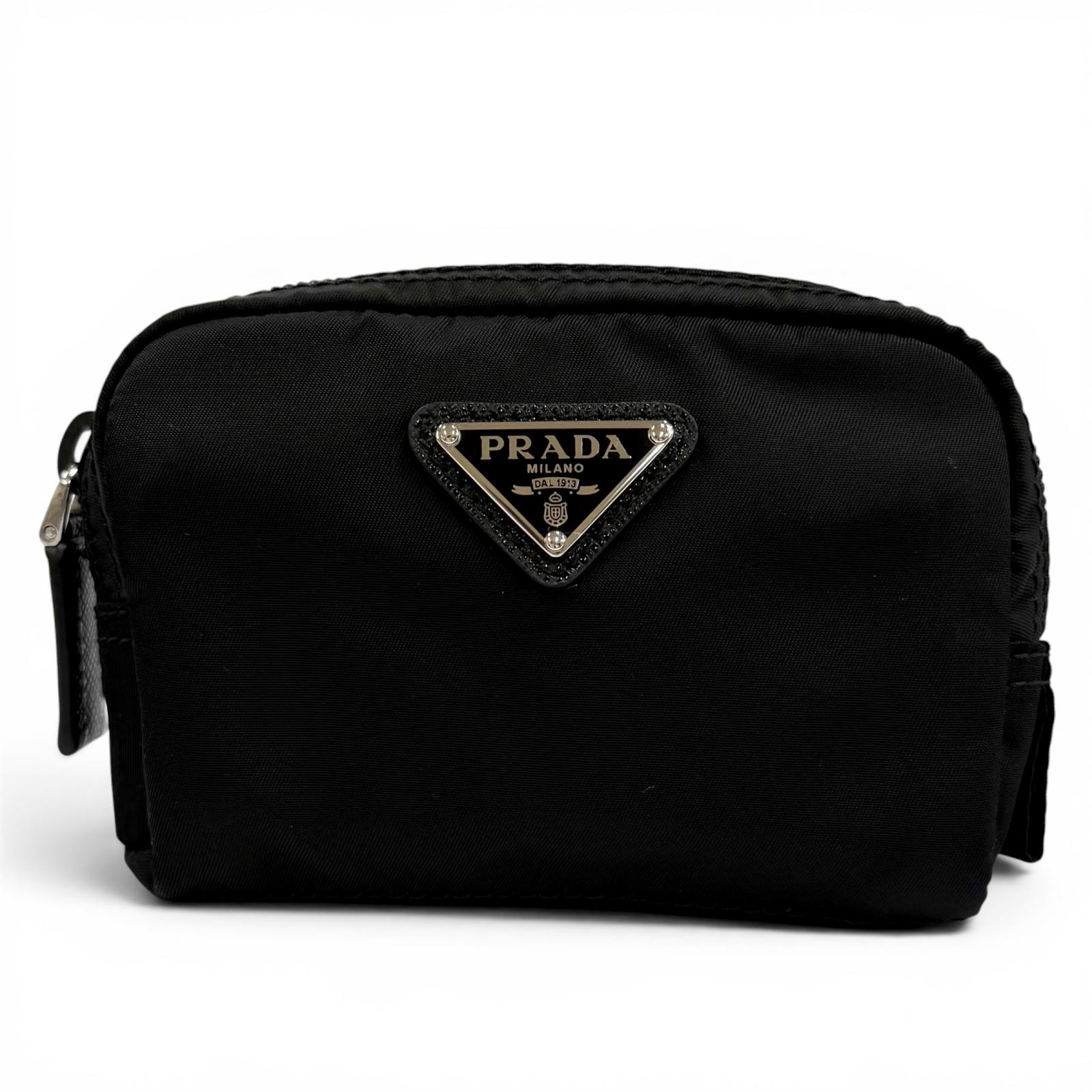 プラダ PRADA 美品 現行品 マイクロRe-nylon ポーチ 1NA339 A (未使用に近い)】極美品 プラダ マイクロ Re-Nylon ポーチ ブラック