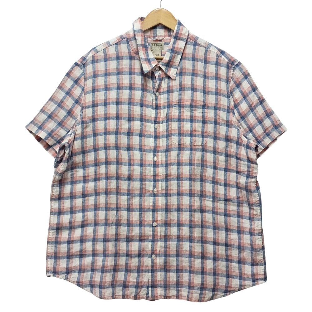 L.L.BEAN エルエルビーン リネン チェック 半袖シャツ 麻・リネン マルチカラー サイズ XXL 正規品 / 56351