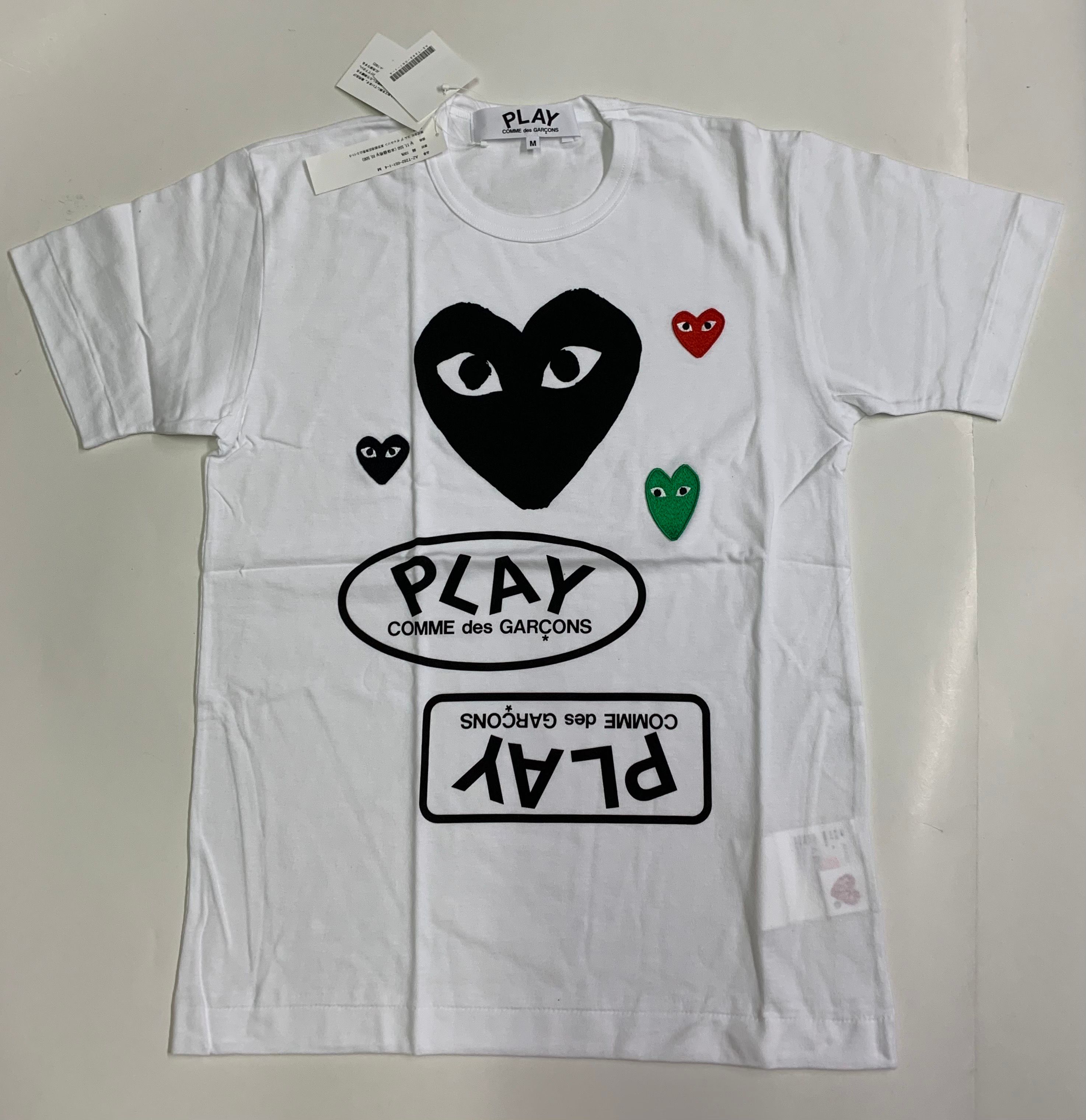 COMME des GARCONS PLAY Multi Logo Short Sleeve T-Shirt "White"