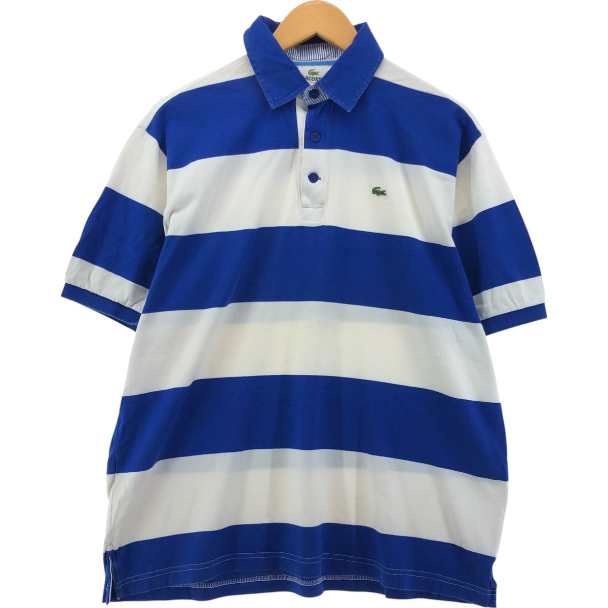 古着 ラコステ LACOSTE ボーダー柄 半袖 ボーダー ポロシャツ 5 メンズL相当/eaa538071
