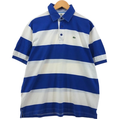 古着 ラコステ LACOSTE ボーダー柄 半袖 ボーダー ポロシャツ 5 メンズL相当/eaa538071