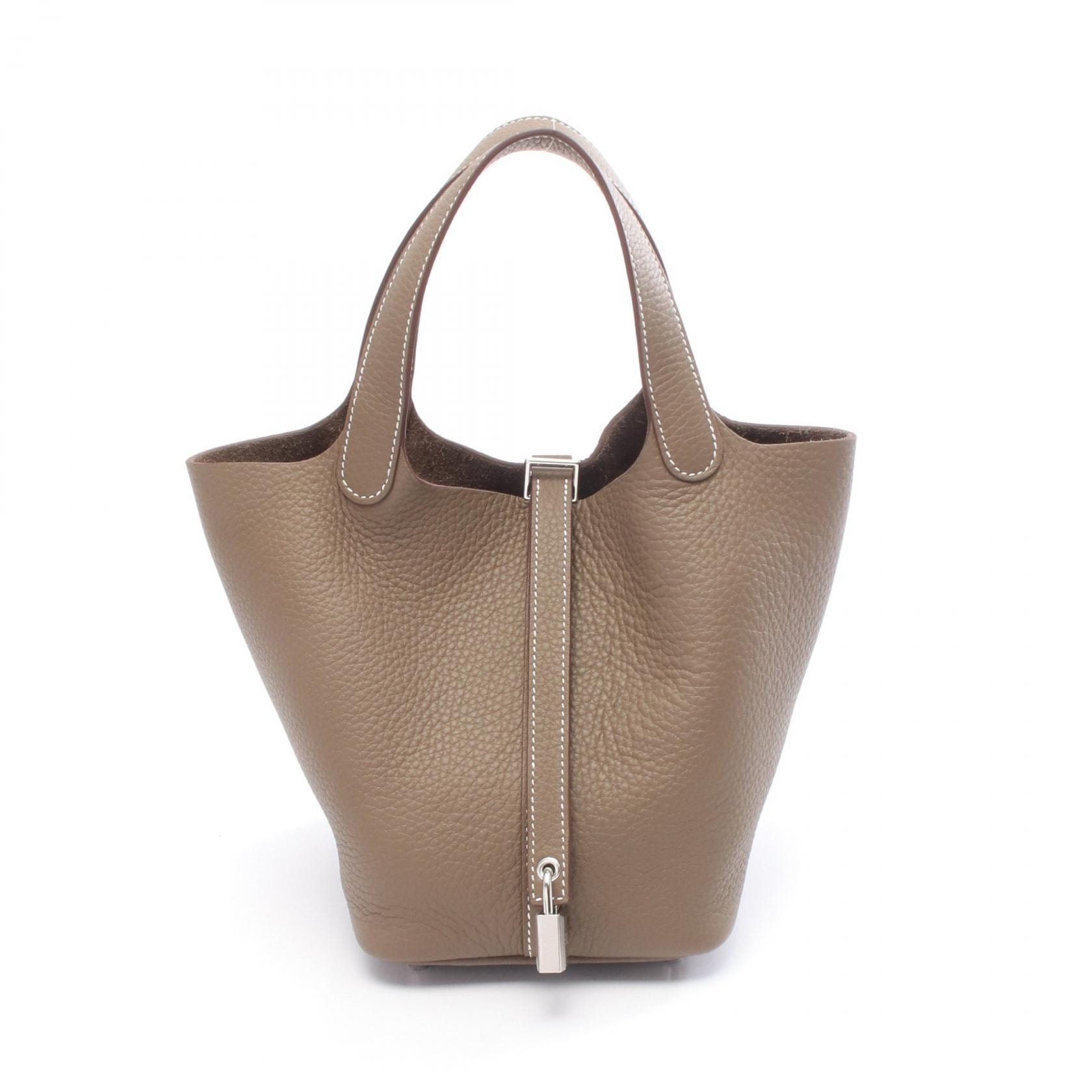 エルメス HERMES ピコタンロックPM ハンドバッグ バッグ レザー トリヨンクレマンス トリヨンクレマンス エトゥープ K刻印(2025年製造) レディース グレー系 【中古】
