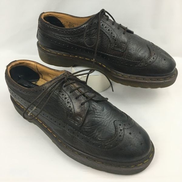 試着交換OK!Dr.Martens/ドクターマーチン ウイングチップシューズ ブーツ ダークブラウン サイズ8 26.5-27.0程度 /men's 管No.WZH-14