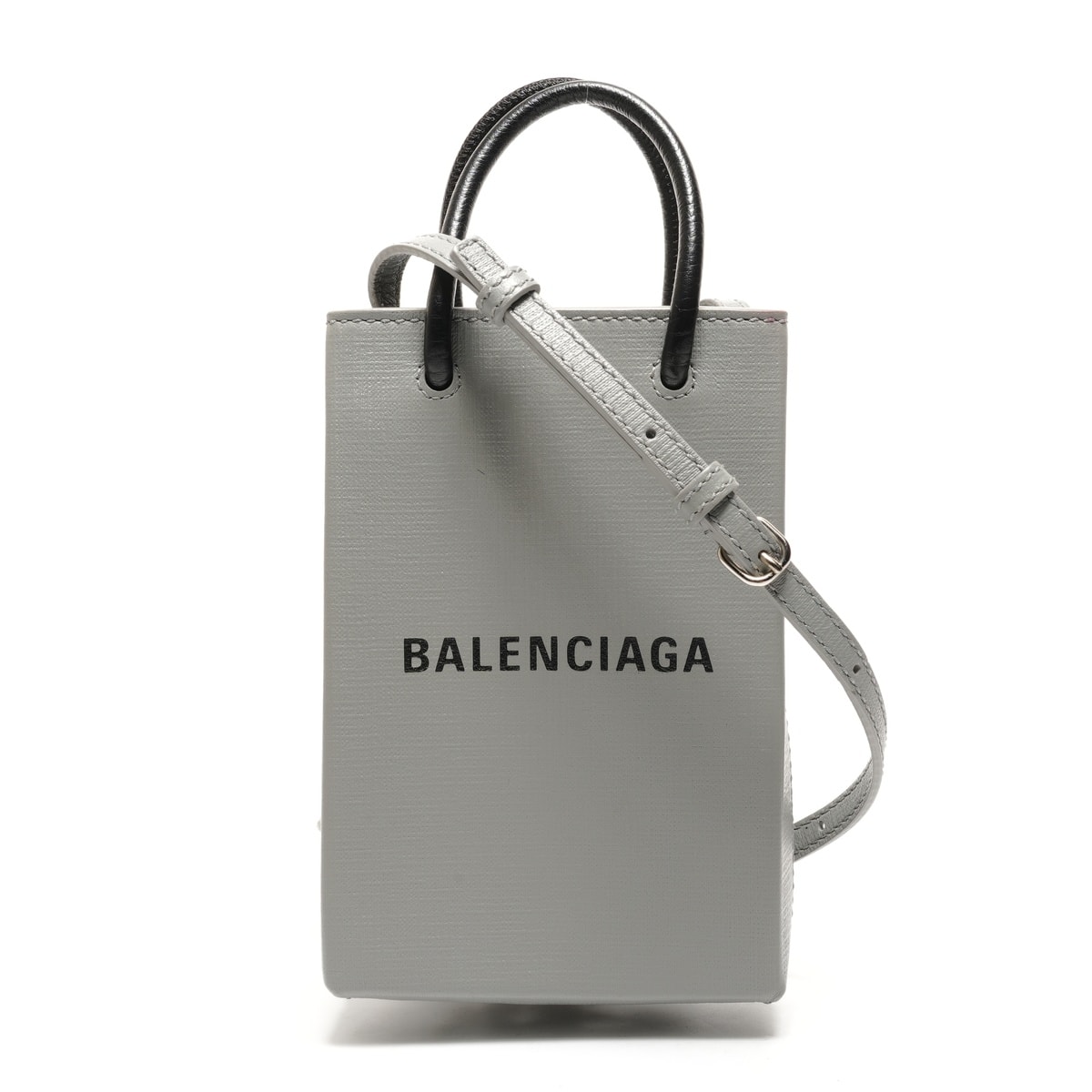 バレンシアガ BALENCIAGA ショッピング フォンホルダー ミニ 593826 ショルダーバッグ【中古】