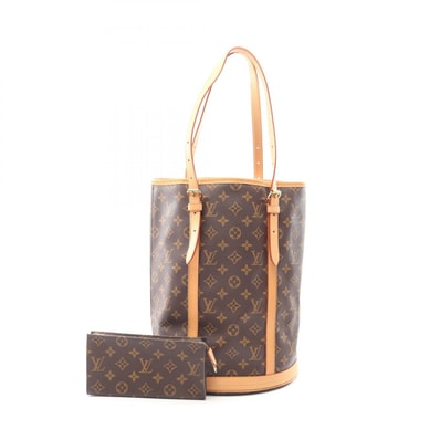 ルイ・ヴィトン LOUIS VUITTON バケットGM ショルダーバッグ バッグ PVCコーティングキャンバス レザー モノグラム レディース ブラウン系 M42236 【中古】