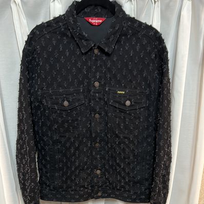 Supreme Hole Punch Denim Trucker Jacket "Black"