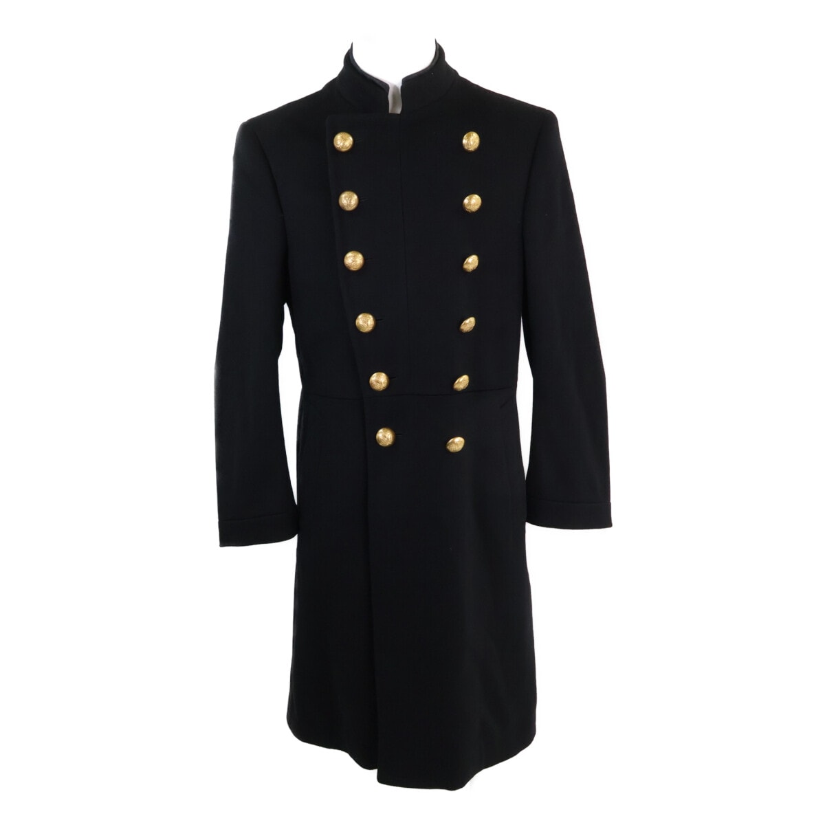 グッチ 国内正規 ブラック カシミヤウール 金ボタン ダブルブレスト 48