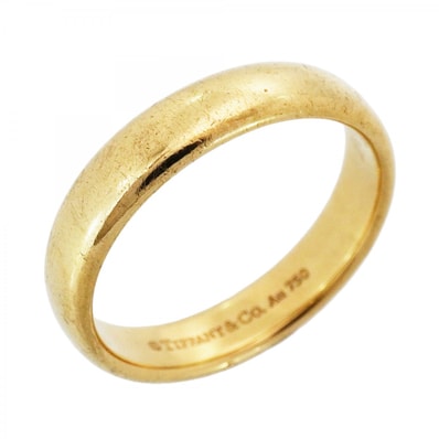 【6jdb0261】ティファニー リング ウェディングバンド K18YG イエローゴールド 15.5号【中古】レディース