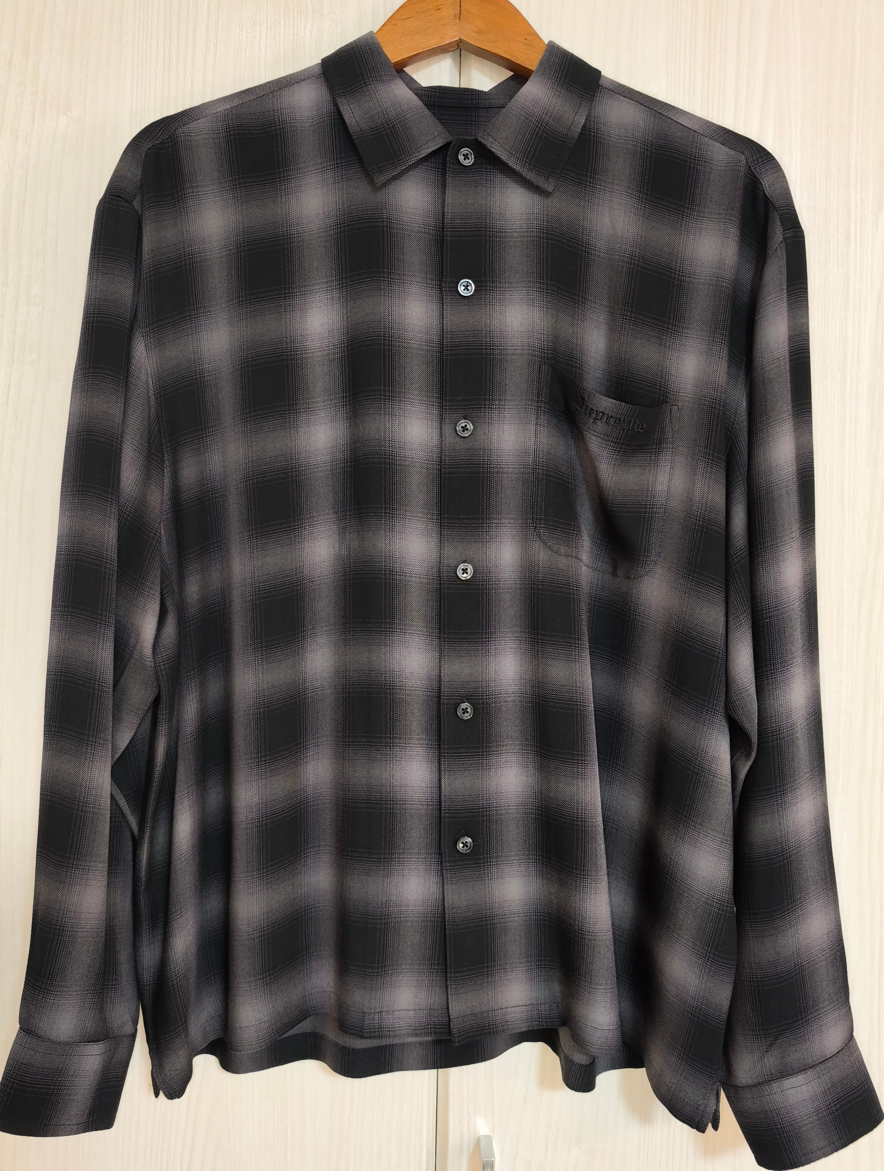 Supreme Shadow Plaid Rayon Shirt "Black"