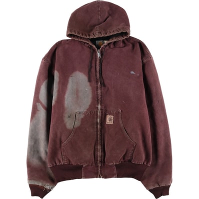 古着 90年代 カーハート Carhartt アクティブジャケット 中綿入り ダックフルジップパーカー USA製 メンズXL相当 ヴィンテージ/eaa613100
