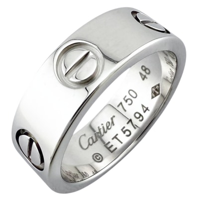 カルティエ ラブ リング 指輪 8号 18金 K18ホワイトゴールド レディース CARTIER 中古