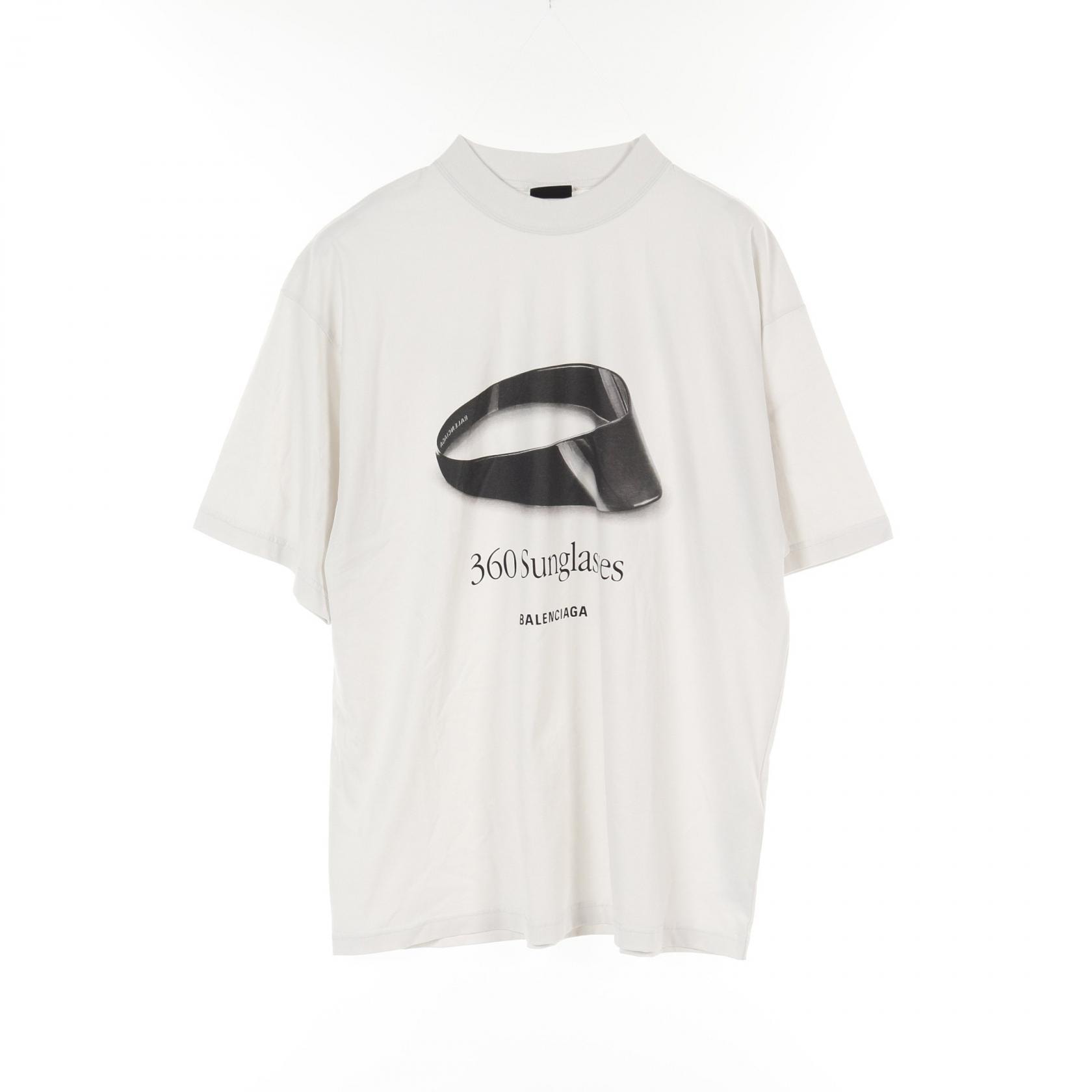 バレンシアガ BALENCIAGA 360 Sumglasses プリント カットソー 衣料品 トップス コットン メンズ レディース グレー系 【中古】