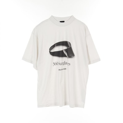 バレンシアガ BALENCIAGA 360 Sumglasses プリント カットソー 衣料品 トップス コットン メンズ レディース グレー系 【中古】