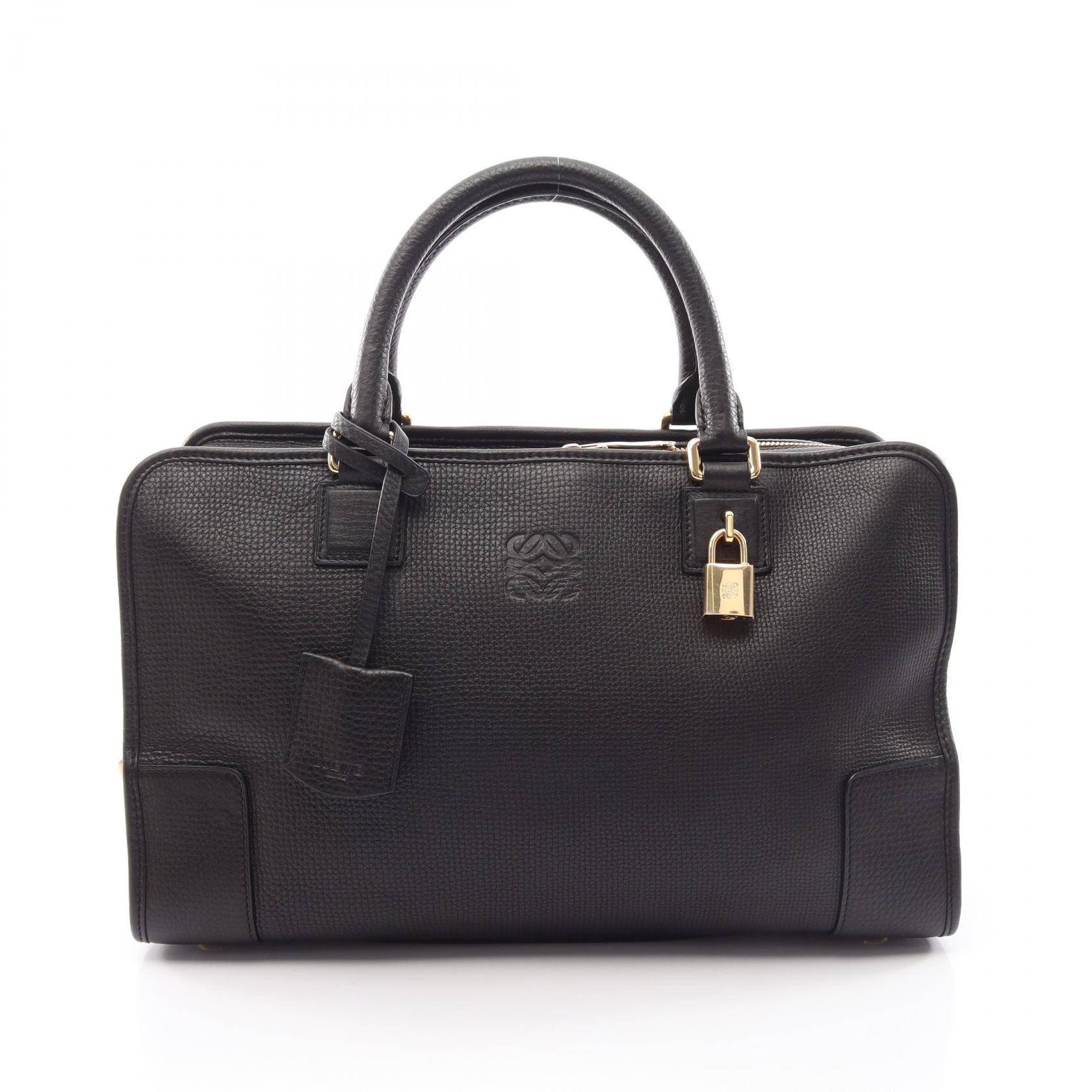 ロエベ LOEWE アマソナ36 ハンドバッグ バッグ レザー レディース ブラック系 【中古】