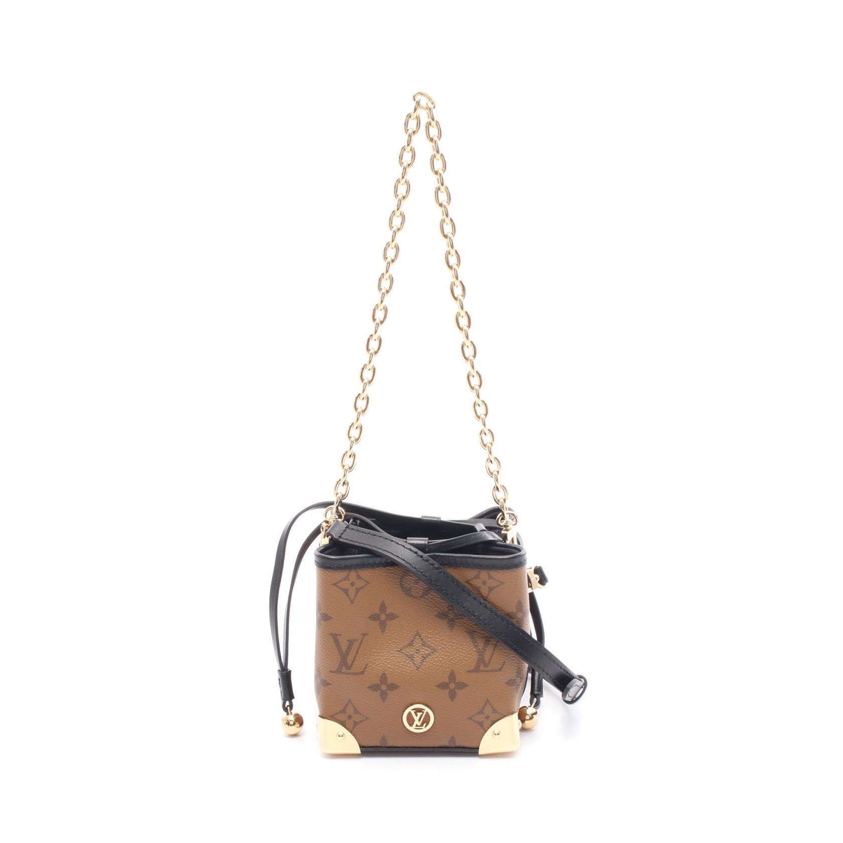ルイ・ヴィトン LOUIS VUITTON ノエパース LVチャーム ショルダーバッグ バッグ PVCコーティングキャンバス レザー モノグラム・リバース レディース ブラウン系 / ブラック系 M82885 【中古】