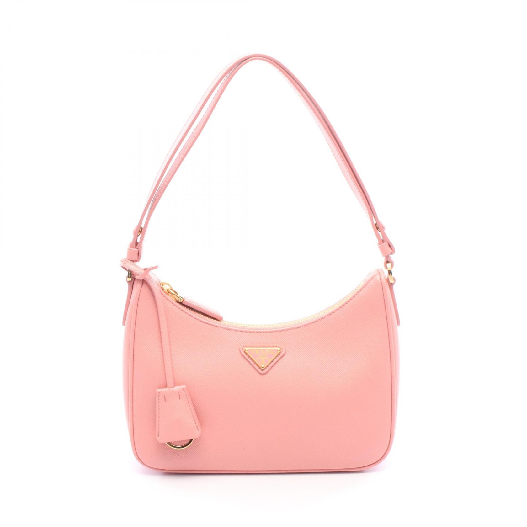 プラダ PRADA SAFFIANO LUX ショルダーバッグ バッグ サフィアーノレザー レディース ピンク系 【中古】