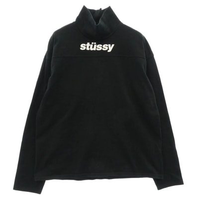 STUSSY ステューシー カットソー ロゴ プリント ハイネック ロングスリーブ 長袖 カットソー ブラック系 S【中古】