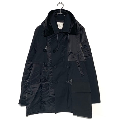 sacai 20AW COTTON OXFORD COAT Black